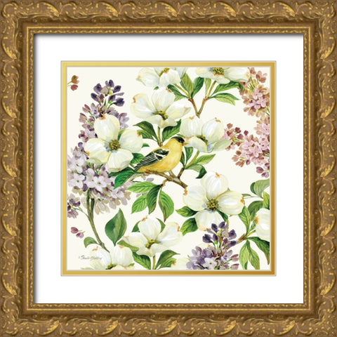 Dogwood And Lilac I Gold Ornate Wood Framed Art Print with Double Matting by Gladding, Pamela