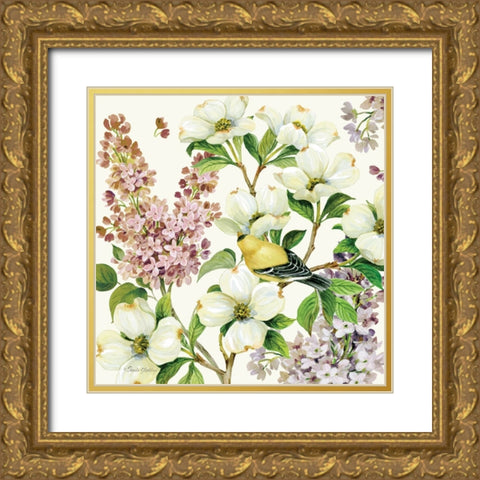 Dogwood And Lilac II Gold Ornate Wood Framed Art Print with Double Matting by Gladding, Pamela