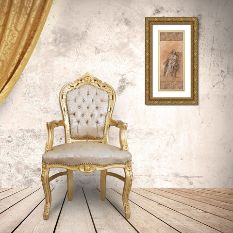 Demure I Gold Ornate Wood Framed Art Print with Double Matting by Gamel, Tara