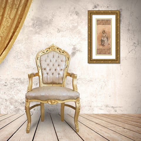 Demure II Gold Ornate Wood Framed Art Print with Double Matting by Gamel, Tara