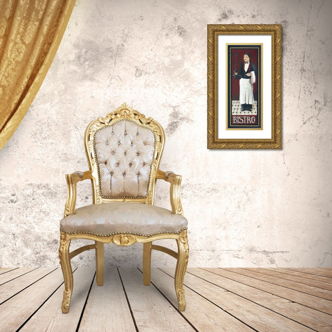 Bistro Gold Ornate Wood Framed Art Print with Double Matting by Gorham, Gregory