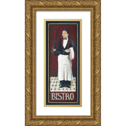 Bistro Gold Ornate Wood Framed Art Print with Double Matting by Gorham, Gregory