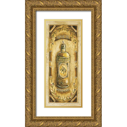 Olive Oil - Oregano Gold Ornate Wood Framed Art Print with Double Matting by Gorham, Gregory