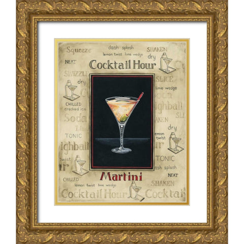 Martini Gold Ornate Wood Framed Art Print with Double Matting by Gorham, Gregory