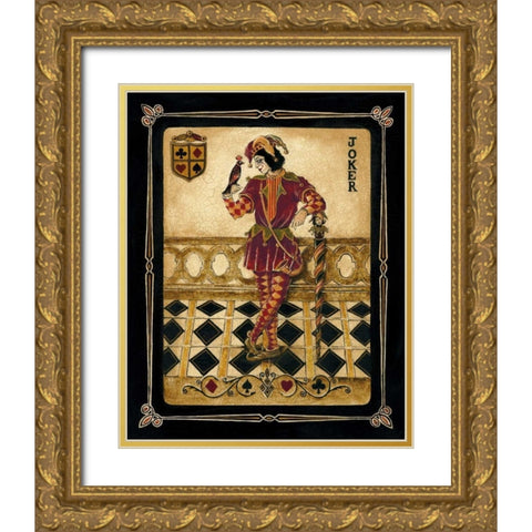 Harlequin Joker Gold Ornate Wood Framed Art Print with Double Matting by Gorham, Gregory