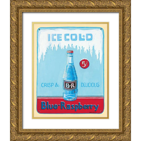 Blue Raspberry Gold Ornate Wood Framed Art Print with Double Matting by Gorham, Gregory