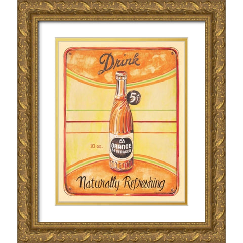 Orange Gold Ornate Wood Framed Art Print with Double Matting by Gorham, Gregory
