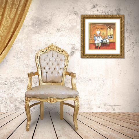 Chef II Gold Ornate Wood Framed Art Print with Double Matting by Gorham, Gregory