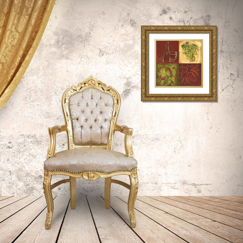 Wine Collage I Gold Ornate Wood Framed Art Print with Double Matting by Gorham, Gregory
