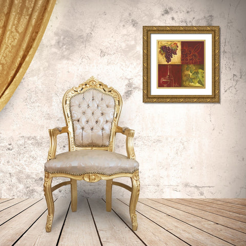 Wine Collage II Gold Ornate Wood Framed Art Print with Double Matting by Gorham, Gregory