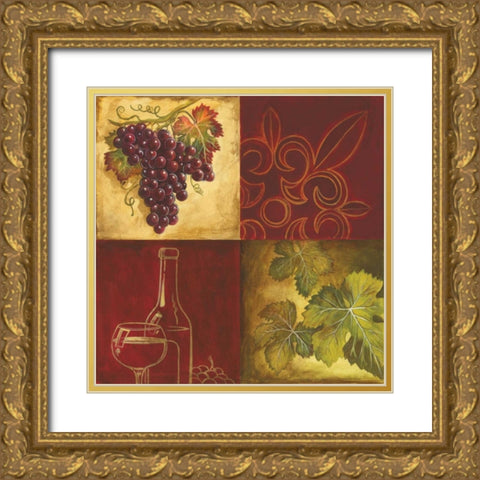 Wine Collage II Gold Ornate Wood Framed Art Print with Double Matting by Gorham, Gregory