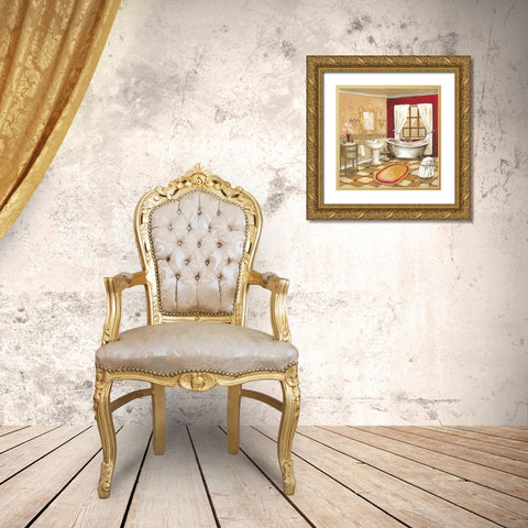 Florentine Bath Gold Ornate Wood Framed Art Print with Double Matting by Gorham, Gregory