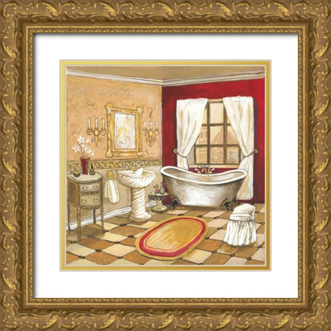 Florentine Bath Gold Ornate Wood Framed Art Print with Double Matting by Gorham, Gregory