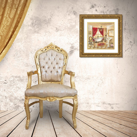 Parisian Bath Gold Ornate Wood Framed Art Print with Double Matting by Gorham, Gregory