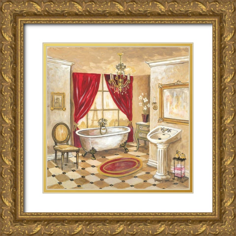 Parisian Bath Gold Ornate Wood Framed Art Print with Double Matting by Gorham, Gregory
