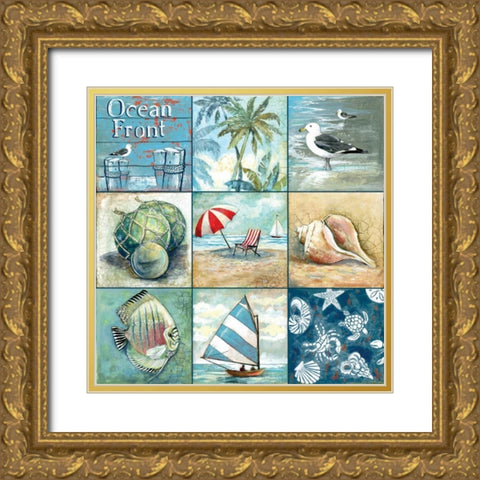 Ocean Front Gold Ornate Wood Framed Art Print with Double Matting by Gorham, Gregory