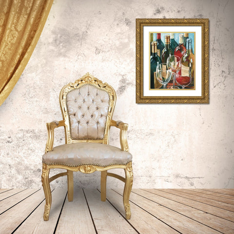 Wine Reflections I Gold Ornate Wood Framed Art Print with Double Matting by Gorham, Gregory
