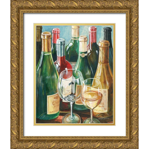 Wine Reflections II Gold Ornate Wood Framed Art Print with Double Matting by Gorham, Gregory