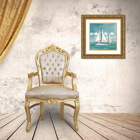 Sailboats II Gold Ornate Wood Framed Art Print with Double Matting by Gorham, Gregory