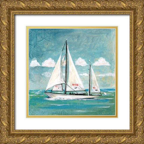 Sailboats II Gold Ornate Wood Framed Art Print with Double Matting by Gorham, Gregory
