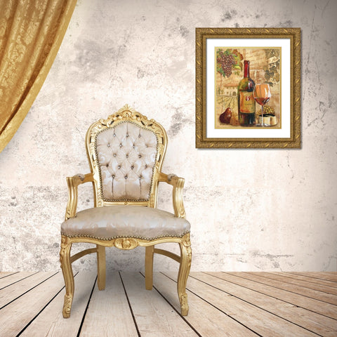 Wine Collage I Gold Ornate Wood Framed Art Print with Double Matting by Gorham, Gregory