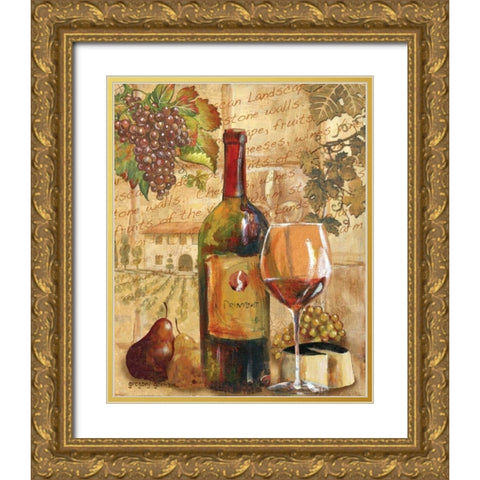 Wine Collage I Gold Ornate Wood Framed Art Print with Double Matting by Gorham, Gregory