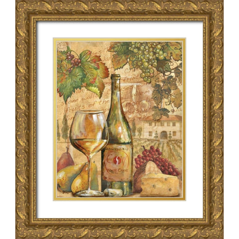 Wine Collage II Gold Ornate Wood Framed Art Print with Double Matting by Gorham, Gregory
