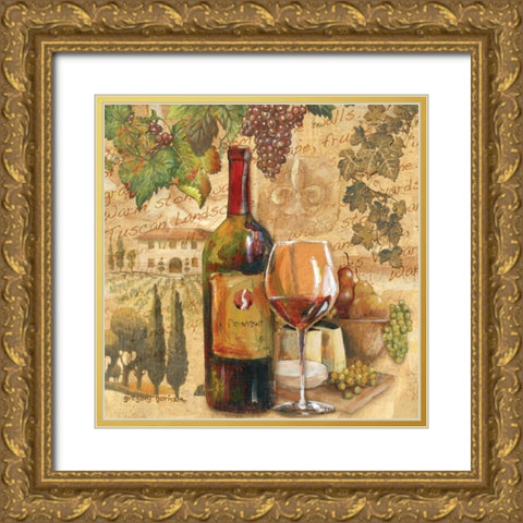 Tuscan Harvest Gold Ornate Wood Framed Art Print with Double Matting by Gorham, Gregory
