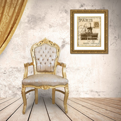Paris Collage IV Gold Ornate Wood Framed Art Print with Double Matting by Gorham, Gregory