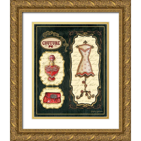 Paris Boutique En Rouge II Gold Ornate Wood Framed Art Print with Double Matting by Gorham, Gregory