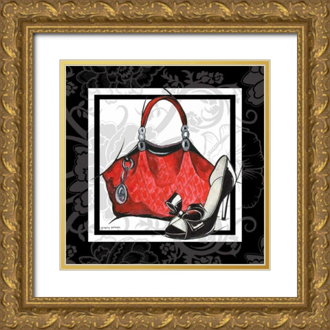 Purse and Shoe I Gold Ornate Wood Framed Art Print with Double Matting by Gorham, Gregory