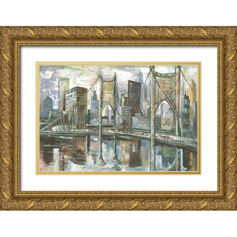 Cityscape I Gold Ornate Wood Framed Art Print with Double Matting by Gorham, Gregory