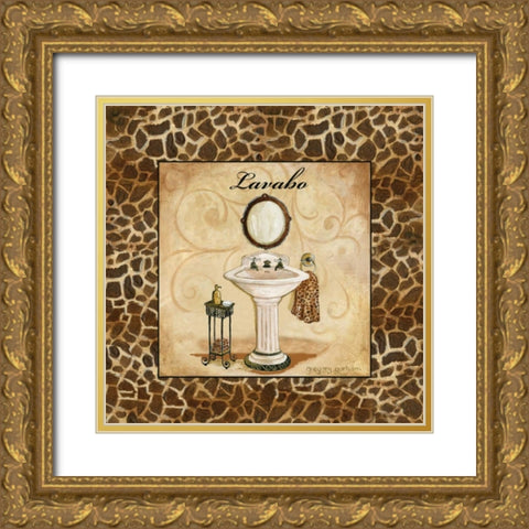 Giraffe Lavabo Gold Ornate Wood Framed Art Print with Double Matting by Gorham, Gregory