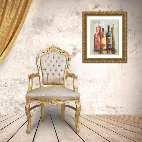 Wine Cellar Motif I Gold Ornate Wood Framed Art Print with Double Matting by Gorham, Gregory