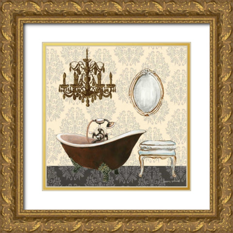 French Bath Motif II Gold Ornate Wood Framed Art Print with Double Matting by Gorham, Gregory