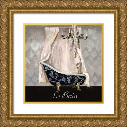 Ikat Bath II Gold Ornate Wood Framed Art Print with Double Matting by Gorham, Gregory