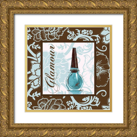 Fashion Blue Glamour Gold Ornate Wood Framed Art Print with Double Matting by Gorham, Gregory