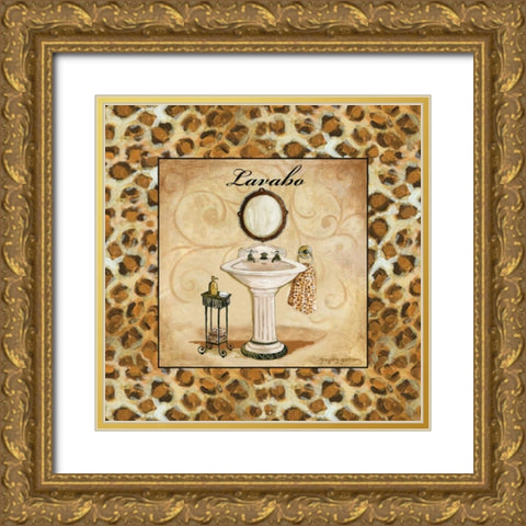 Leopard Lavabo Gold Ornate Wood Framed Art Print with Double Matting by Gorham, Gregory