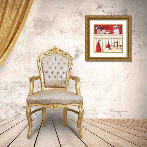 Red Bath II Gold Ornate Wood Framed Art Print with Double Matting by Gorham, Gregory