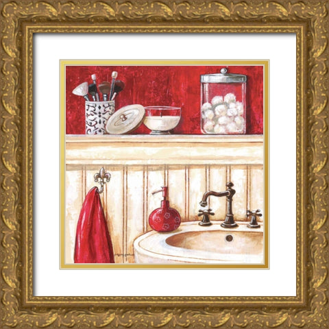 Red Bath II Gold Ornate Wood Framed Art Print with Double Matting by Gorham, Gregory