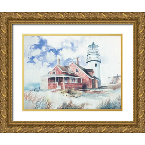 Cape Cod Light House Gold Ornate Wood Framed Art Print with Double Matting by Gorham, Gregory