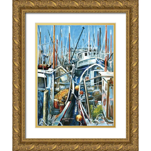 Mac Millian Wharf Gold Ornate Wood Framed Art Print with Double Matting by Gorham, Gregory