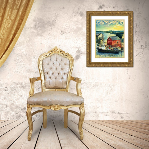 Summer Dawn Gold Ornate Wood Framed Art Print with Double Matting by Gorham, Gregory