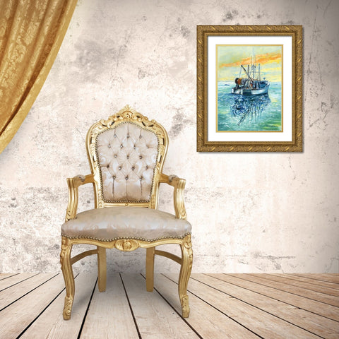 Sun Rise Gold Ornate Wood Framed Art Print with Double Matting by Gorham, Gregory