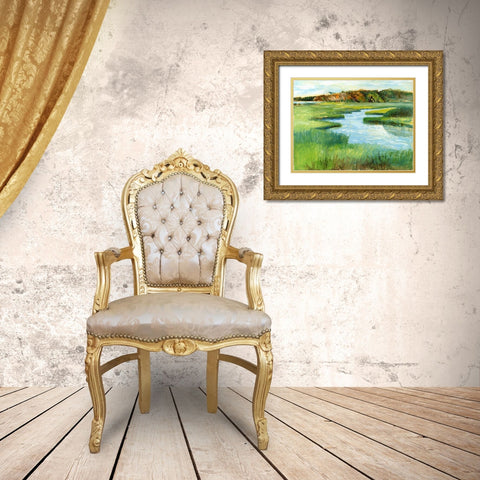 Cape Cod Salt Marsh Gold Ornate Wood Framed Art Print with Double Matting by Gorham, Gregory