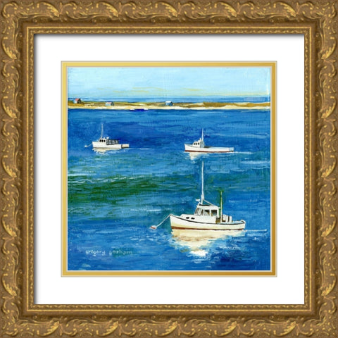 Summer Trio Gold Ornate Wood Framed Art Print with Double Matting by Gorham, Gregory