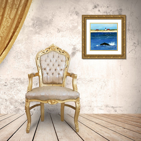Summer Whale Gold Ornate Wood Framed Art Print with Double Matting by Gorham, Gregory