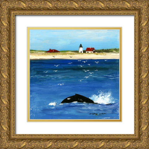 Summer Whale Gold Ornate Wood Framed Art Print with Double Matting by Gorham, Gregory