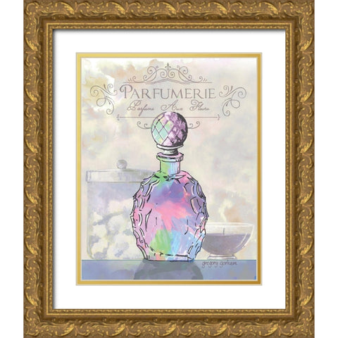 French Perfume Motif II Gold Ornate Wood Framed Art Print with Double Matting by Gorham, Gregory