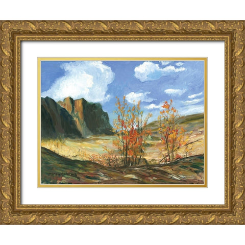 Eastern Columbian River Gorge Gold Ornate Wood Framed Art Print with Double Matting by Gorham, Gregory